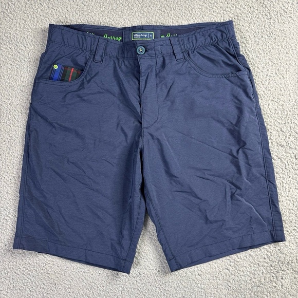 William Murray Golf Shorts Mens 32 Navy Straight Fit Performance Active - Picture 1 of 11